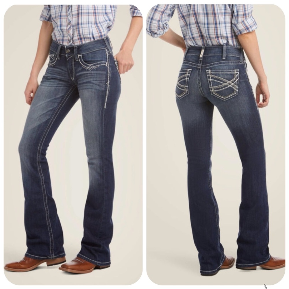 Ariat R.e.a.l. Jeans Women’s 34R Blue Mid Rise Bootcut LIKE NEW!